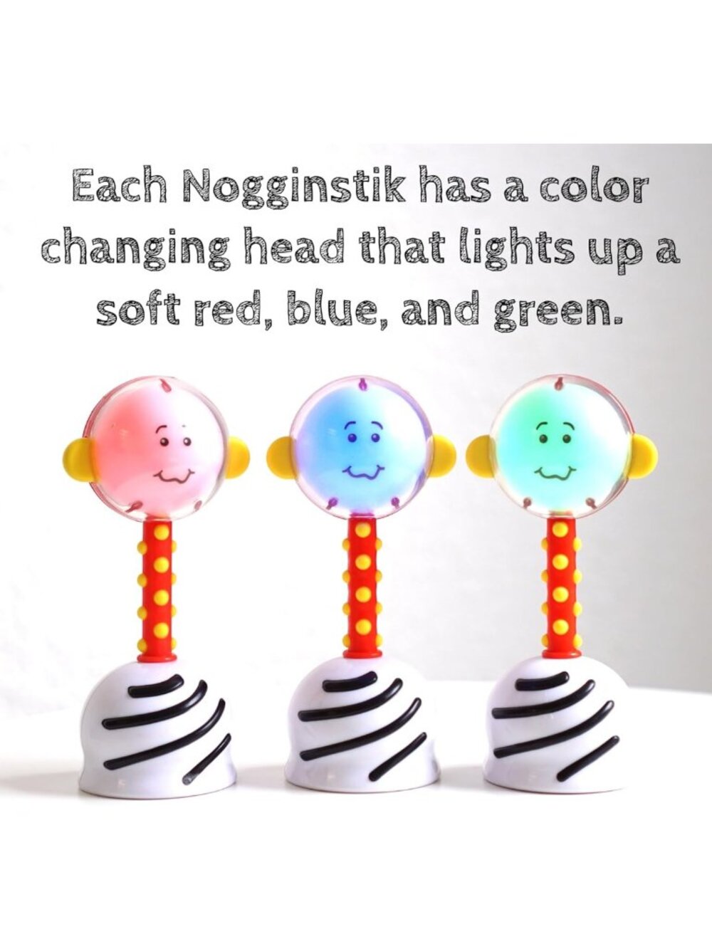 Light-Up Developmental Rattle Toy - Color Changing, Textured Grasping, Mirror - Picture 3 of 9